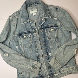 Light Blue Distressed Denim Jacket (like new!)